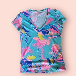 Lilly Pulitzer Fish patterned t-shirt XS